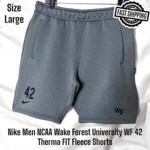 Nike Size Large Men NCAA Wake Forest University WF 42 Therma FIT Fleece Shorts
